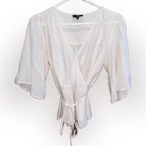 7 For All Mankind Wrap Front Short Sleeve Top XS